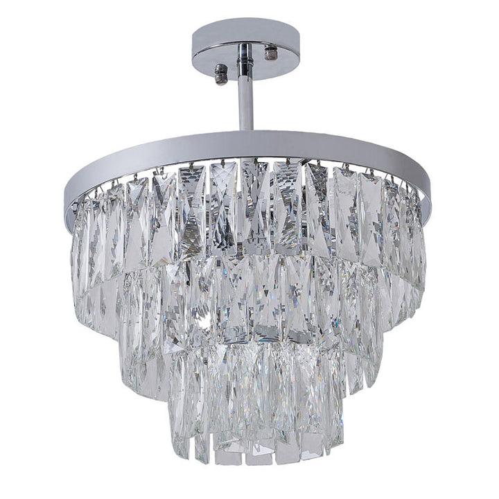 Metal Frame Chandelier with Clear Hanging Crystals (OC32) by Bethel - view 4