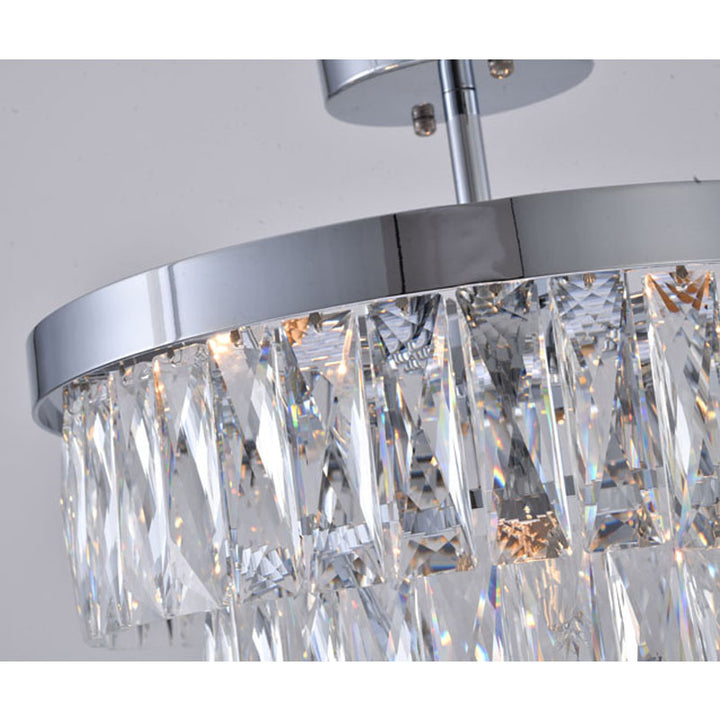 Metal Frame Chandelier with Clear Hanging Crystals (OC32) by Bethel - view 5