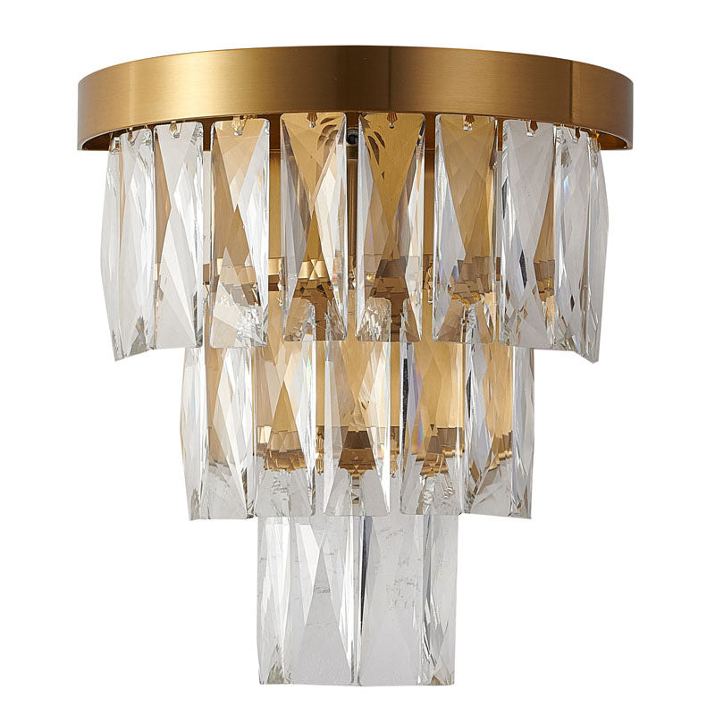 Metal Frame Wall Sconce with Clear Hanging Crystals by Bethel - view 11