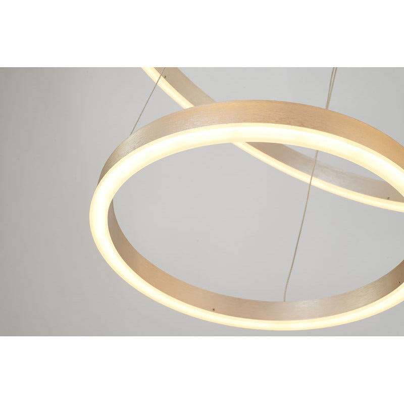 Brushed Nickel Aluminium Frame LED Ceiling Fixture with Three Halo Rings by Bethel - view 4