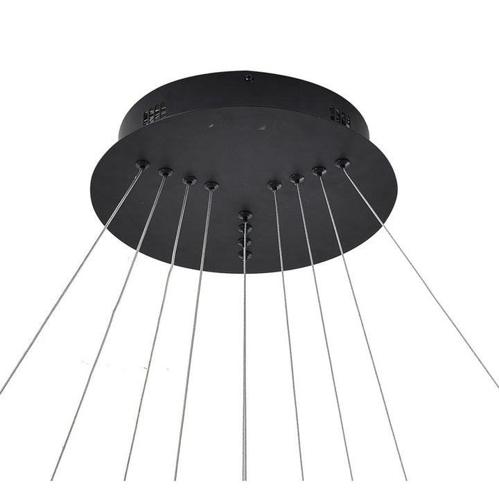 Frame LED Chandelier with Four Halo Hanging Rings by Bethel - view 4