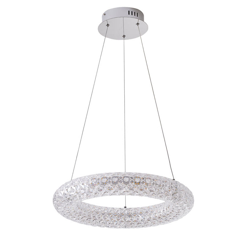 Clear Acrylic Halo Ring Chandelier with Hardware by Bethel - view 2