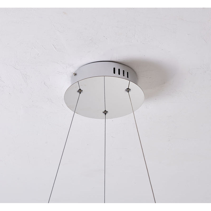 Clear Acrylic Halo Ring Chandelier with Hardware by Bethel - view 3