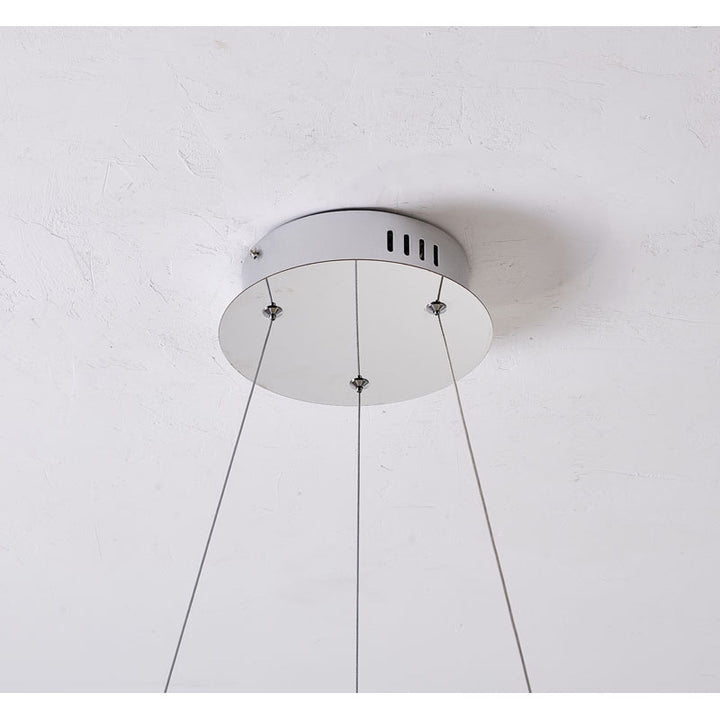 Clear Acrylic Halo Ring Chandelier with Hardware by Bethel - view 3