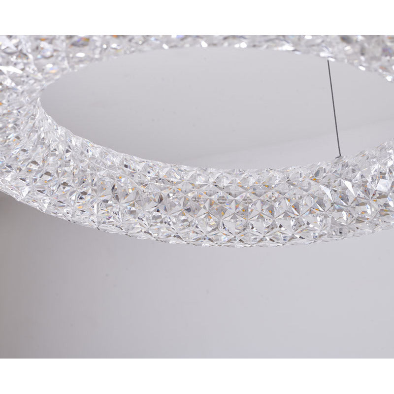 Clear Acrylic Halo Ring Chandelier with Hardware by Bethel - view 5