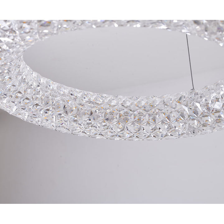 Clear Acrylic Halo Ring Chandelier with Hardware by Bethel - view 5