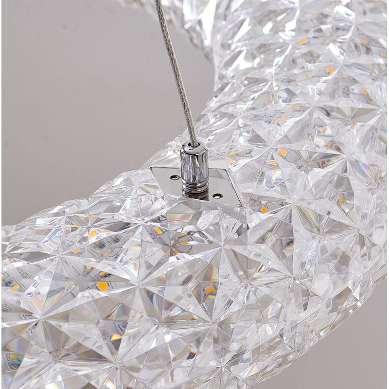 Clear Acrylic Halo Ring Chandelier with Hardware by Bethel - view 6