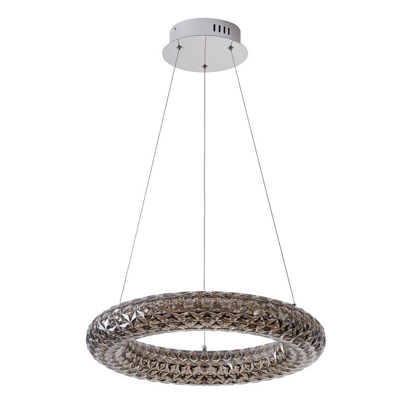 Clear Acrylic Halo Ring Chandelier with Hardware by Bethel - view 10