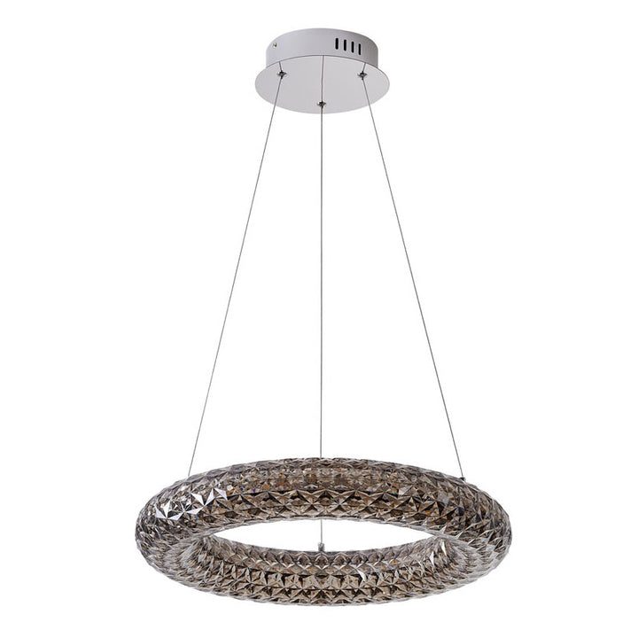 Clear Acrylic Halo Ring Chandelier with Hardware by Bethel - view 10