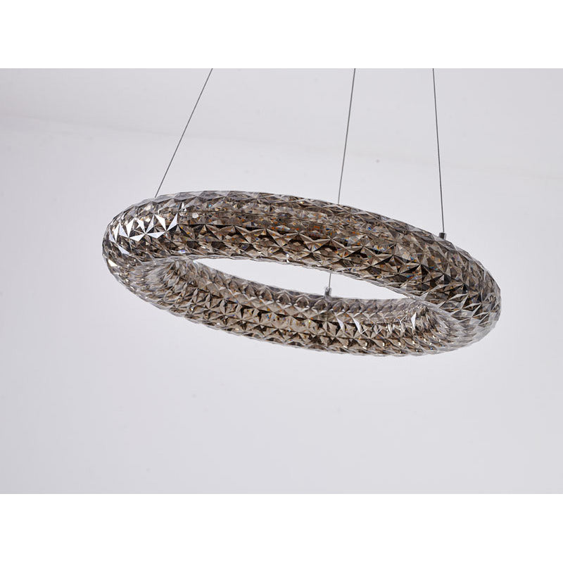 Clear Acrylic Halo Ring Chandelier with Hardware by Bethel - view 11
