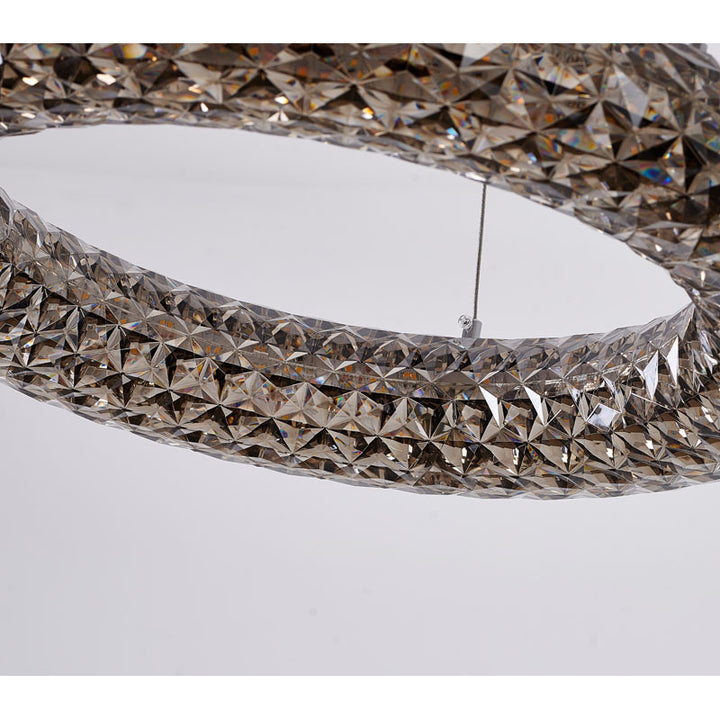 Clear Acrylic Halo Ring Chandelier with Hardware by Bethel - view 12