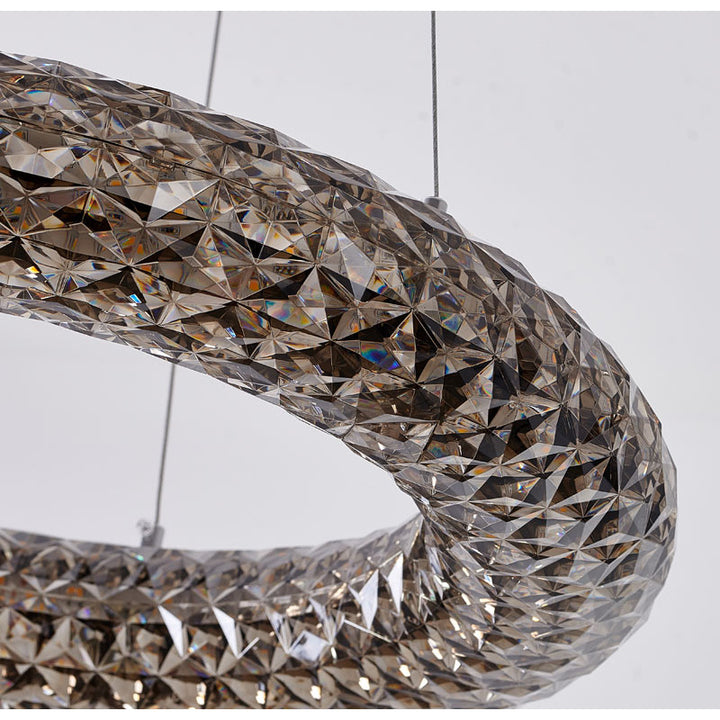 Clear Acrylic Halo Ring Chandelier with Hardware by Bethel - view 13