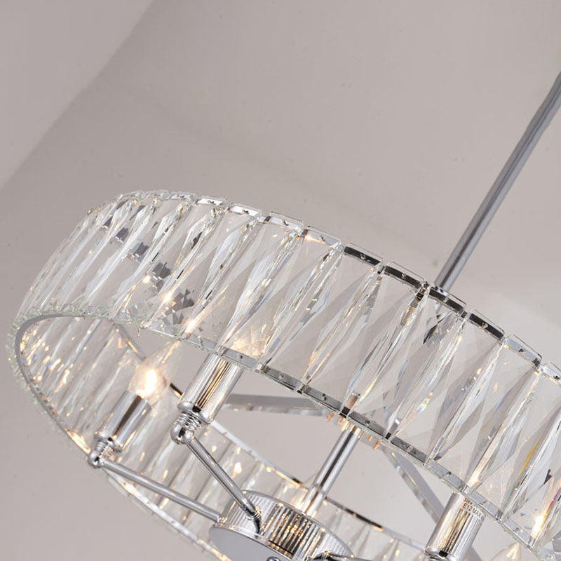 Round Metal Frame Chandelier with Clear Crystal Band by Bethel - view 2