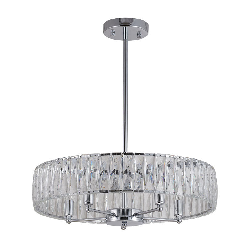 Round Metal Frame Chandelier with Clear Crystal Band by Bethel - view 3
