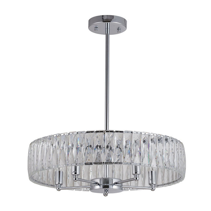 Round Metal Frame Chandelier with Clear Crystal Band by Bethel - view 3