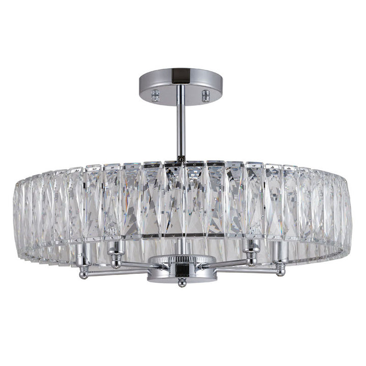 Round Metal Frame Chandelier with Clear Crystal Band by Bethel - view 4