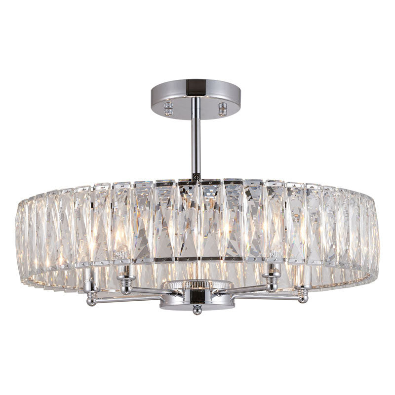 Round Metal Frame Chandelier with Clear Crystal Band by Bethel - view 5