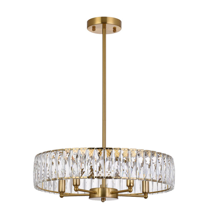Round Metal Frame Chandelier with Clear Crystal Band by Bethel - view 12