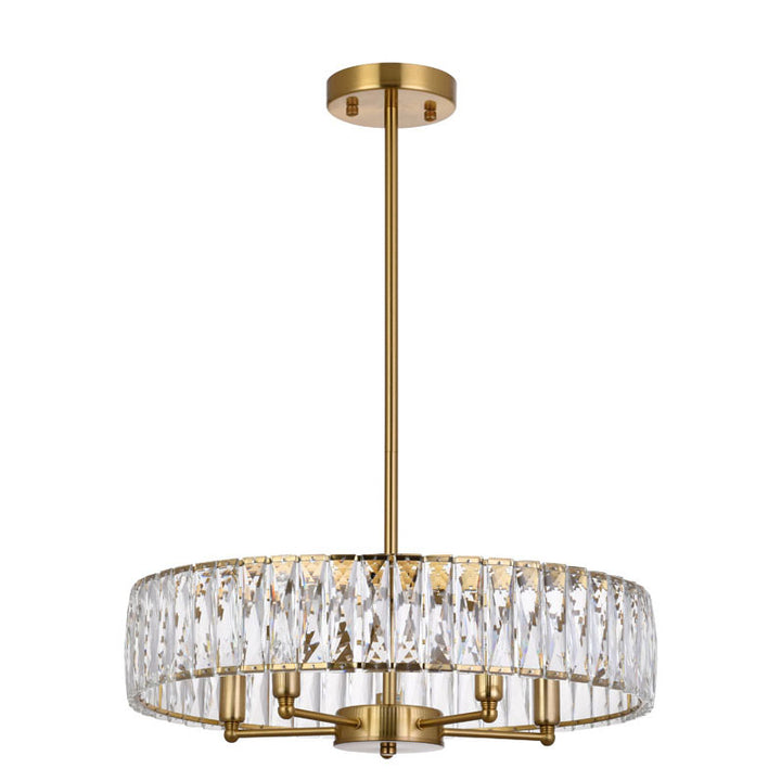Round Metal Frame Chandelier with Clear Crystal Band by Bethel - view 12