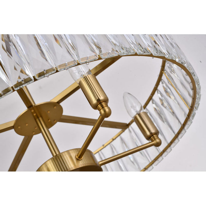 Round Metal Frame Chandelier with Clear Crystal Band by Bethel - view 14