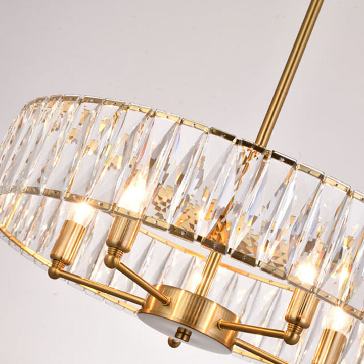 Round Metal Frame Chandelier with Clear Crystal Band by Bethel - view 15