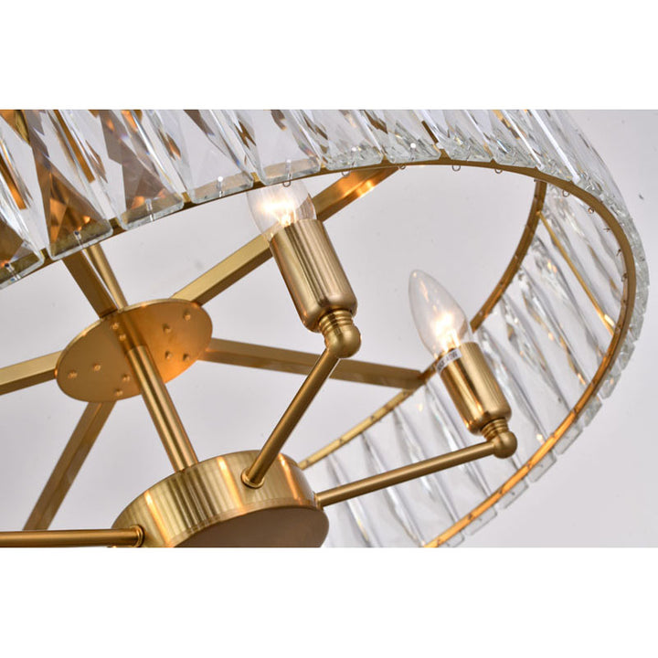 Round Metal Frame Chandelier with Clear Crystal Band by Bethel - view 18
