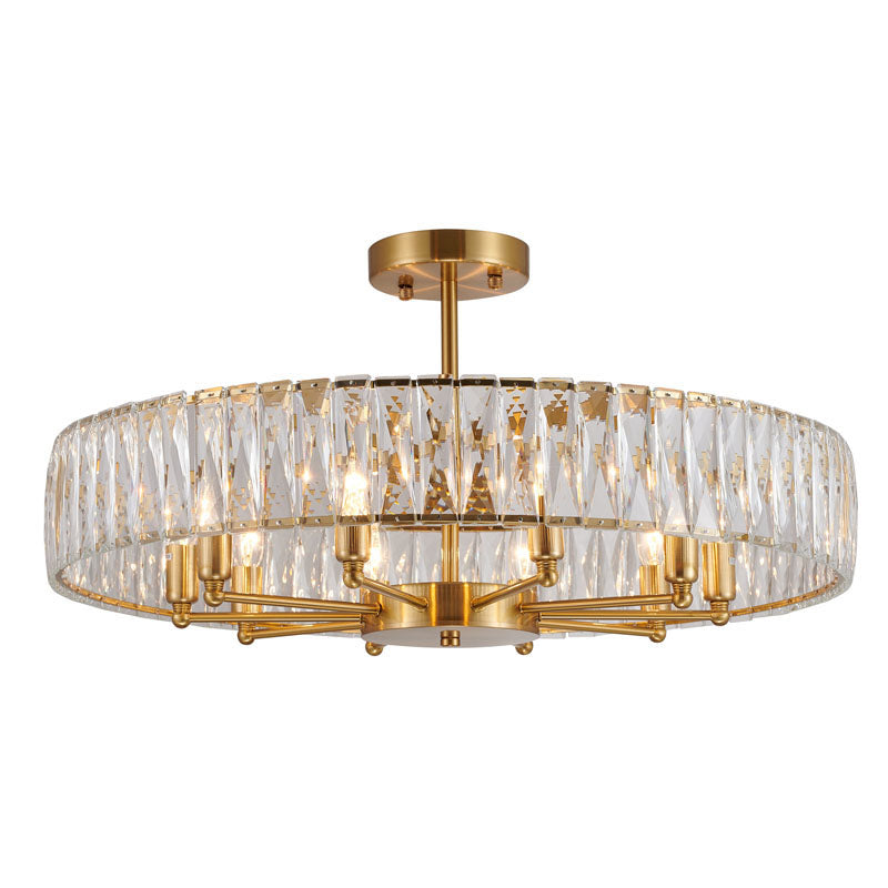 Round Metal Frame Chandelier with Clear Crystal Band by Bethel - view 24