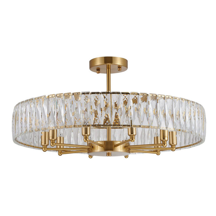 Round Metal Frame Chandelier with Clear Crystal Band by Bethel - view 25