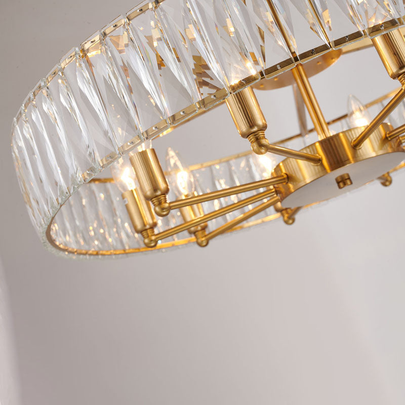 Round Metal Frame Chandelier with Clear Crystal Band by Bethel - view 26