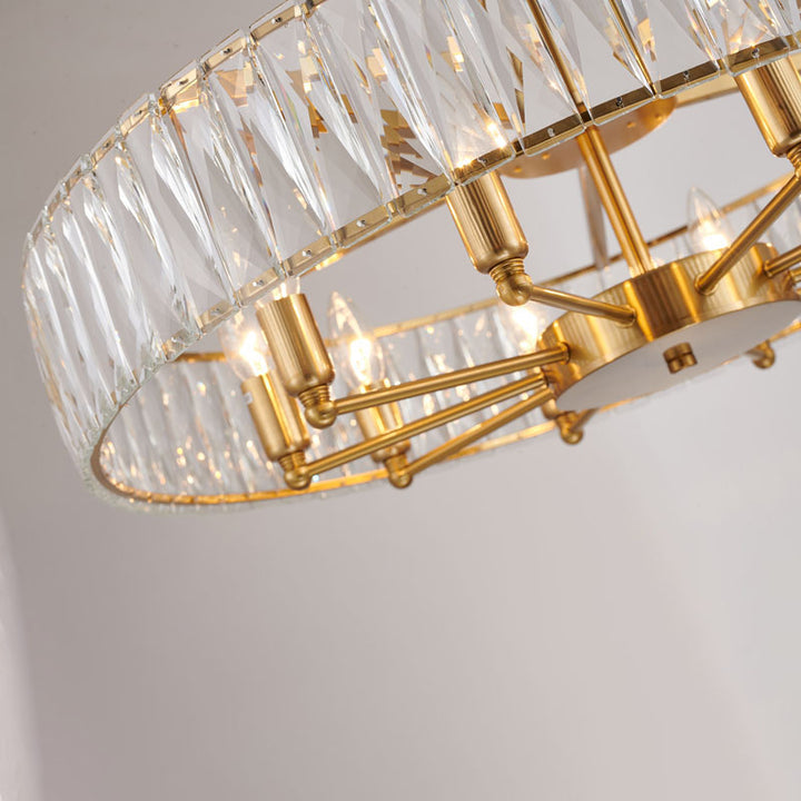 Round Metal Frame Chandelier with Clear Crystal Band by Bethel - view 26