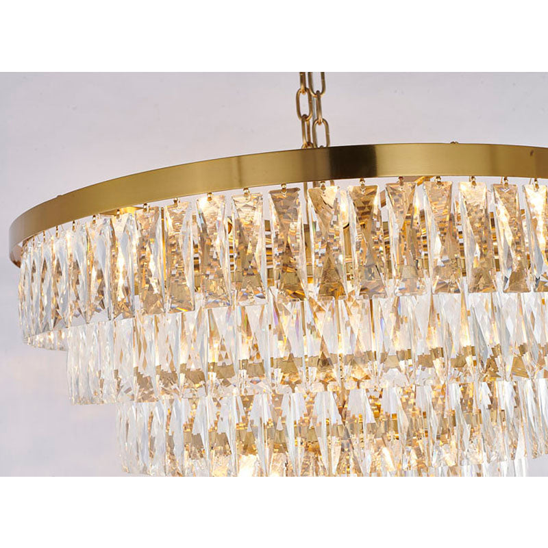 Seven Tier Chandelier with Clear Hanging Crystals by Bethel - view 3