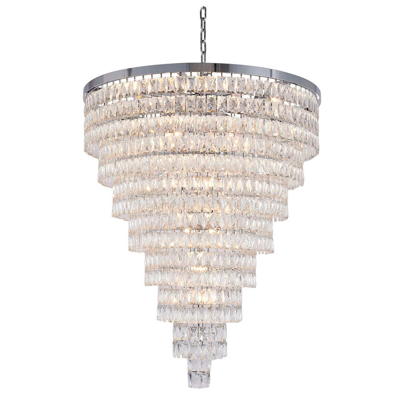 Eight Tier Chandelier with Clear Hanging Crystals (OC50) in Chrome by Bethel