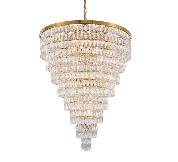Eight Tier Chandelier with Clear Hanging Crystals (OC50) in Gold by Bethel