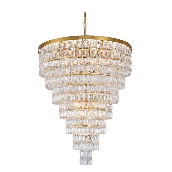 Seven Tier Chandelier with Clear Hanging Crystals (OC51) in Gold by Bethel