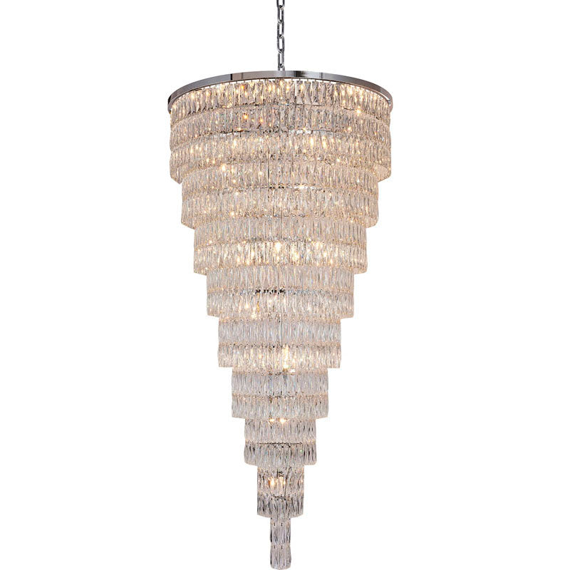 Nine Tier Chandelier with Clear Hanging Crystals (OC52) in Chrome by Bethel