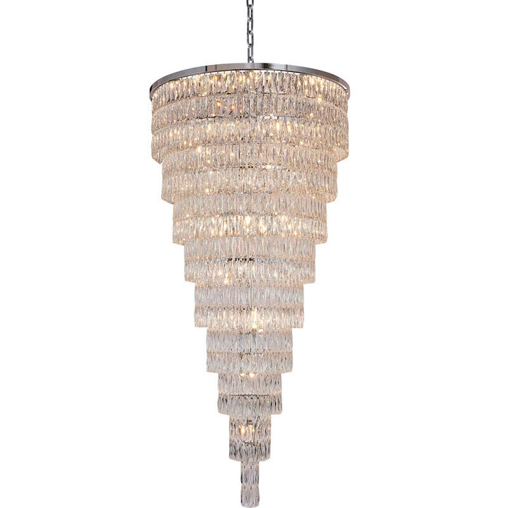 Nine Tier Chandelier with Clear Hanging Crystals (OC52) in Chrome by Bethel