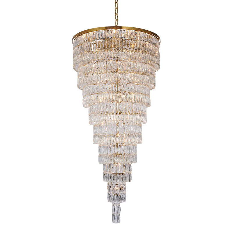 Nine Tier Chandelier with Clear Hanging Crystals (OC52) in Gold by Bethel