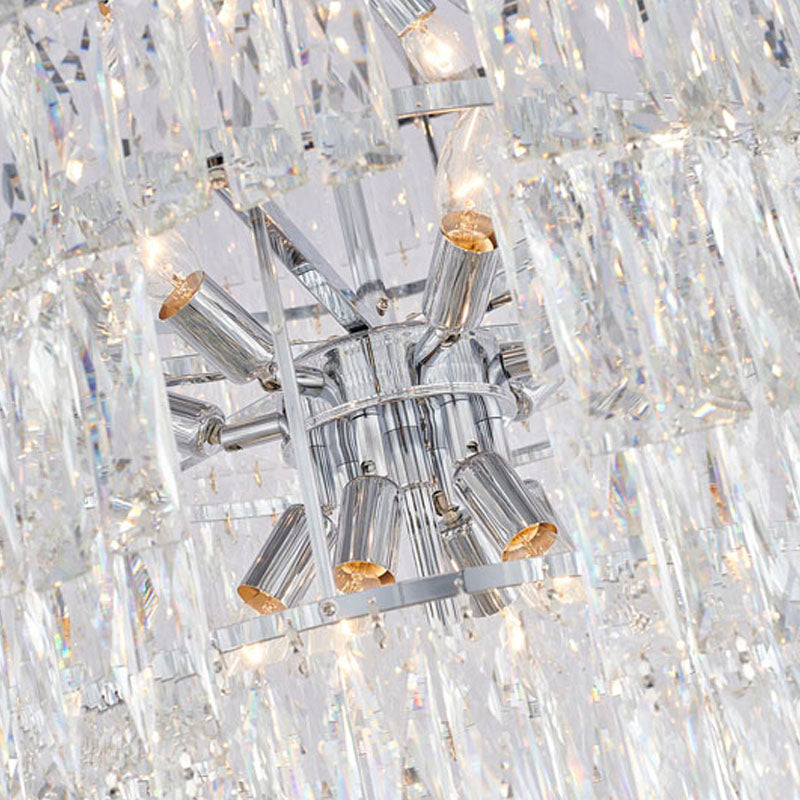 Steven Tier Chandelier with Clear Hanging Crystals by Bethel - view 3