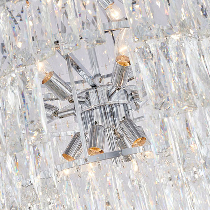 Steven Tier Chandelier with Clear Hanging Crystals by Bethel - view 3
