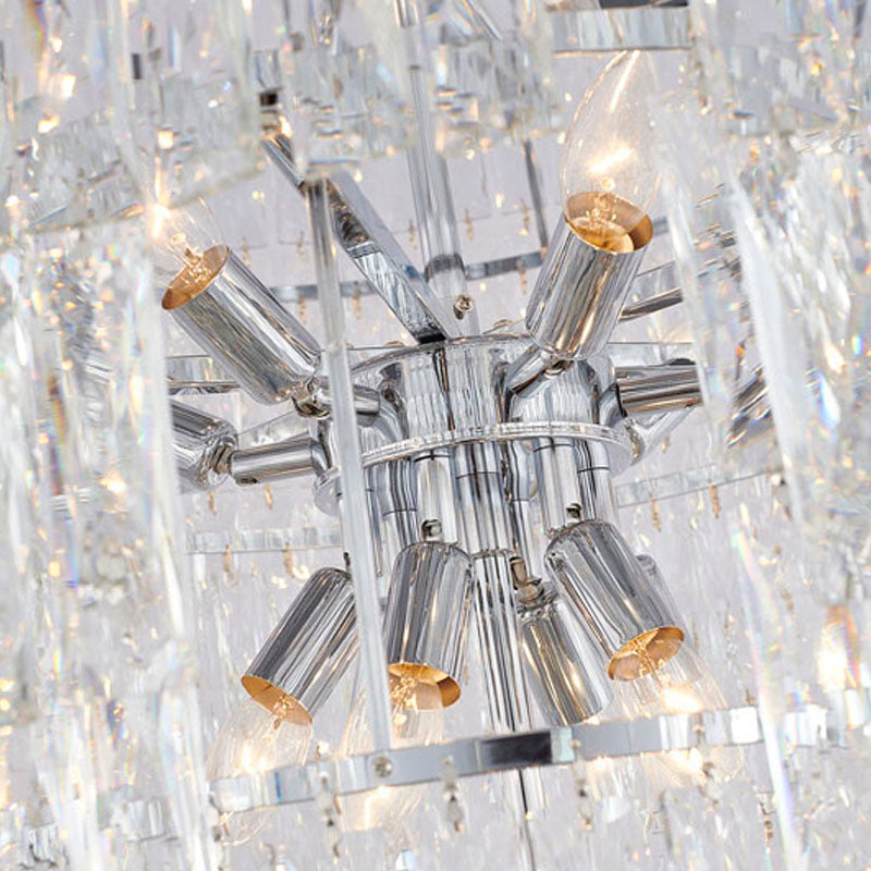 Steven Tier Chandelier with Clear Hanging Crystals by Bethel - view 4