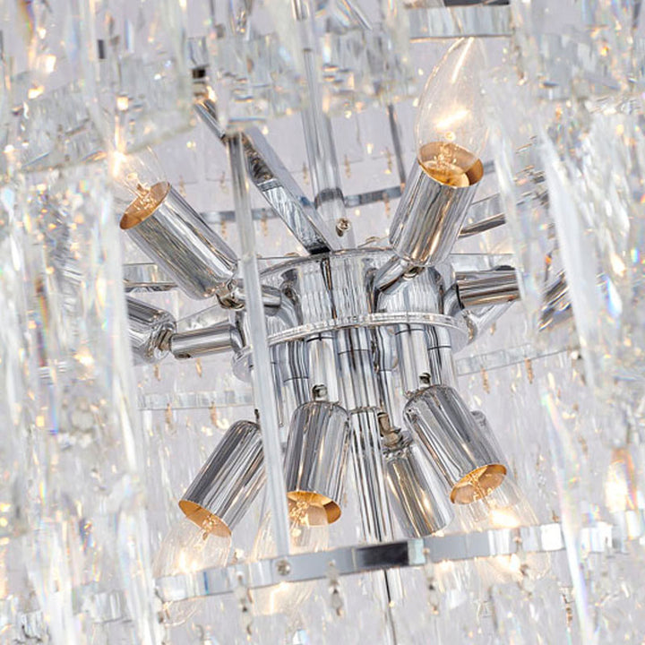 Steven Tier Chandelier with Clear Hanging Crystals by Bethel - view 4