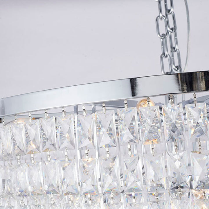 Steven Tier Chandelier with Clear Hanging Crystals by Bethel - view 5