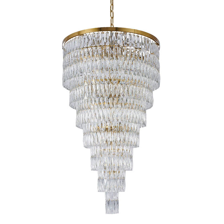 Steven Tier Chandelier with Clear Hanging Crystals by Bethel - view 12