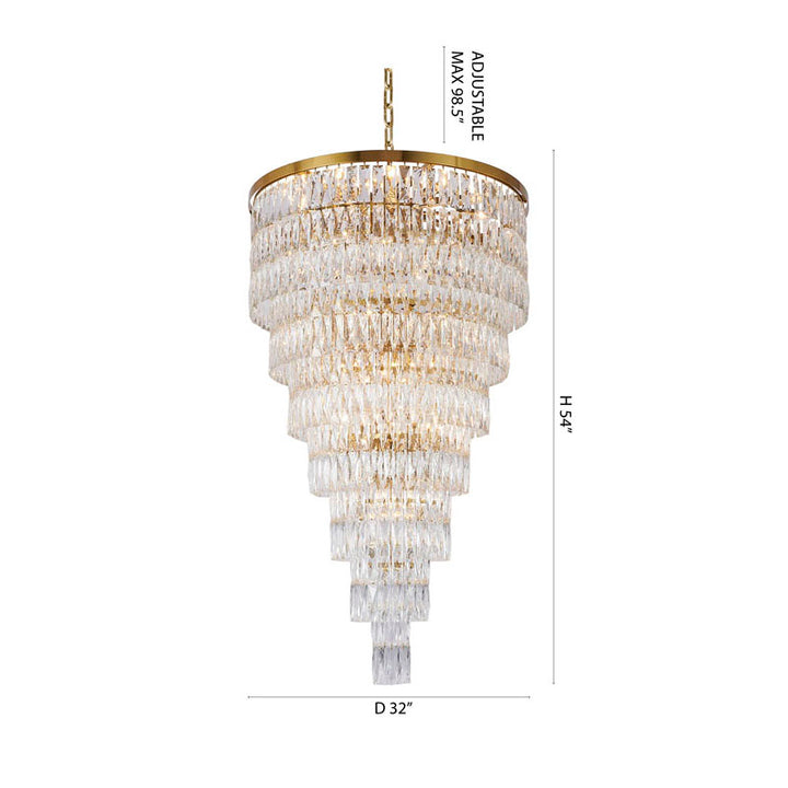 Steven Tier Chandelier with Clear Hanging Crystals by Bethel - view 13