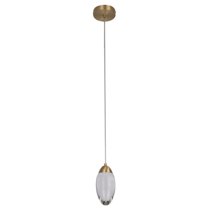 LED Single Pendant Light with Clear Crystal Shade by Bethel - view 2