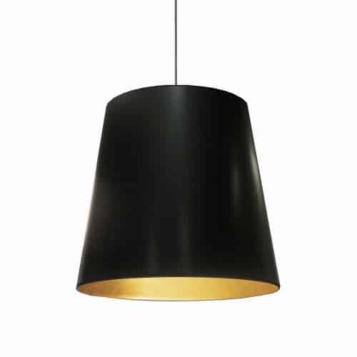 1 Light Oversized Drum Pendant in Black by Dainolite