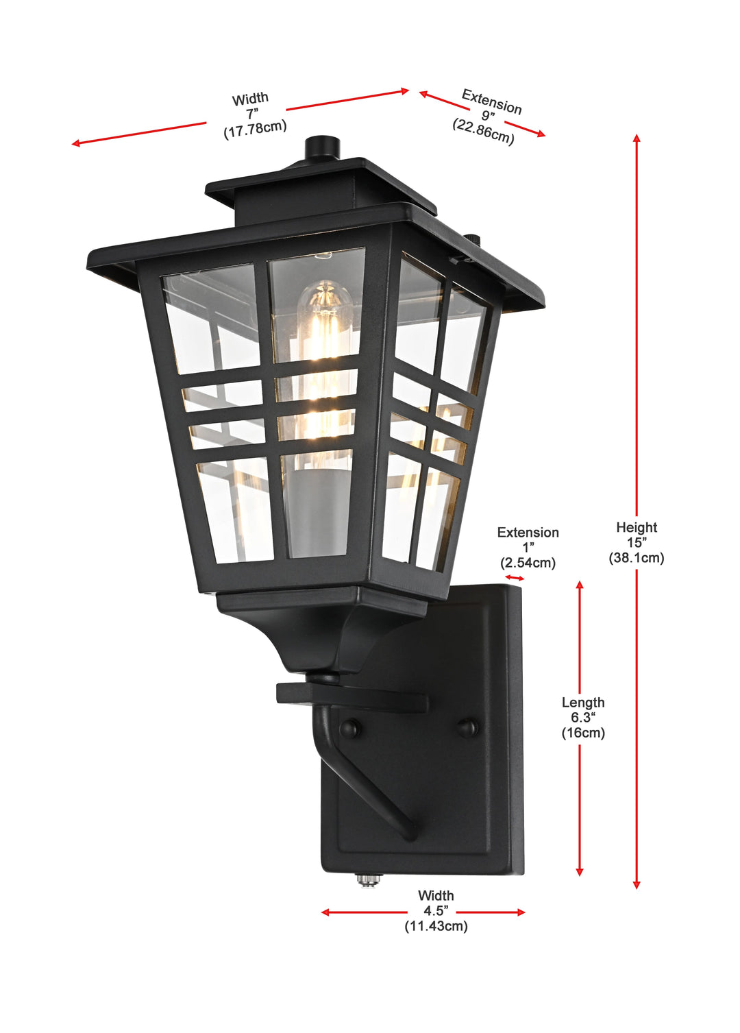 Macon Outdoor Wall Light by Elegant - view 8