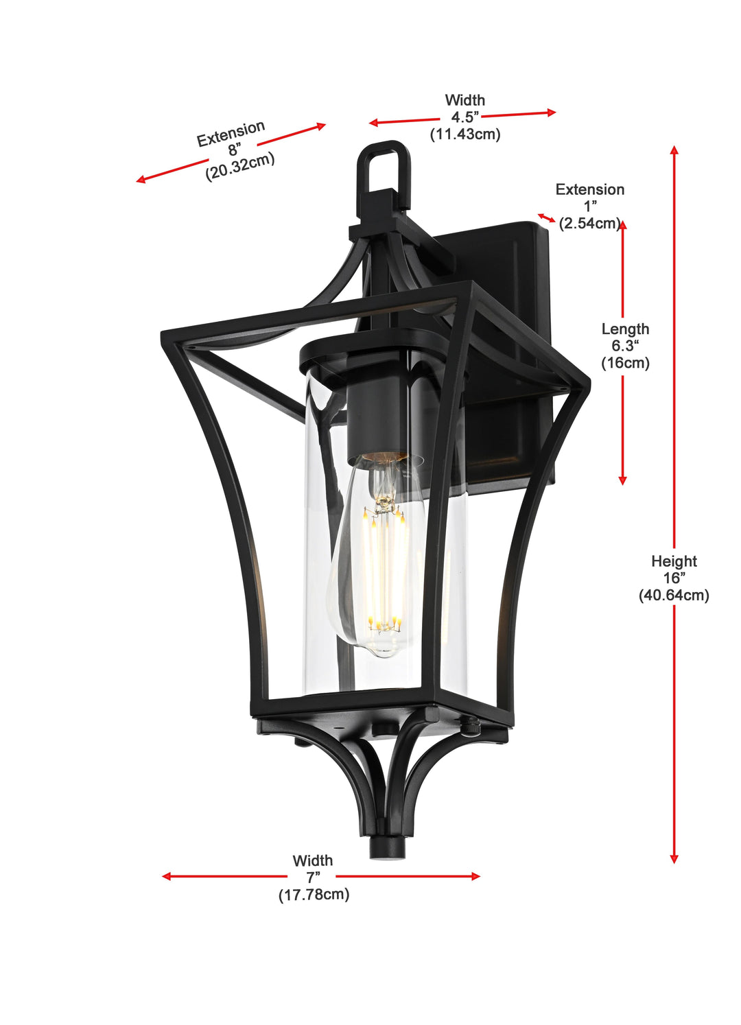 Belgrade Outdoor Wall Light by Elegant - view 8
