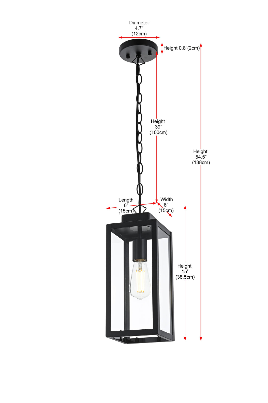 Hilton Outdoor Pendant by Elegant - view 9