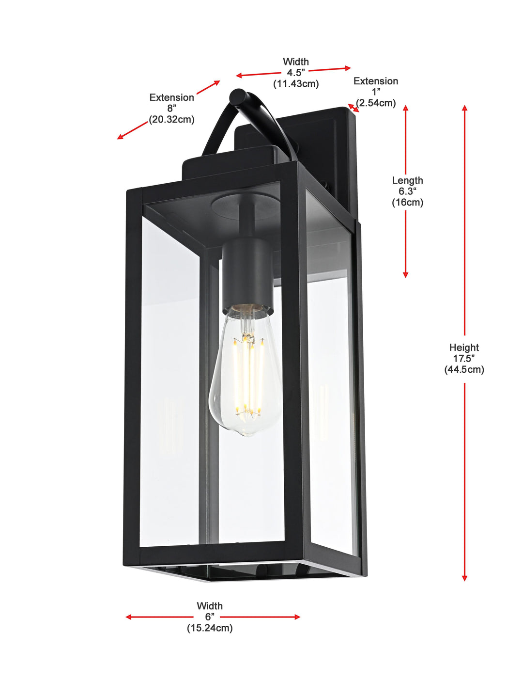 Hilton Outdoor Wall Light by Elegant - view 8
